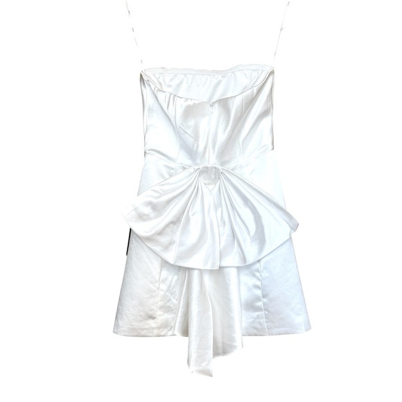NEW Lulus Soiree Hour White Satin Strapless Bow Mini Dress #1570 - Picture 6 of 7
